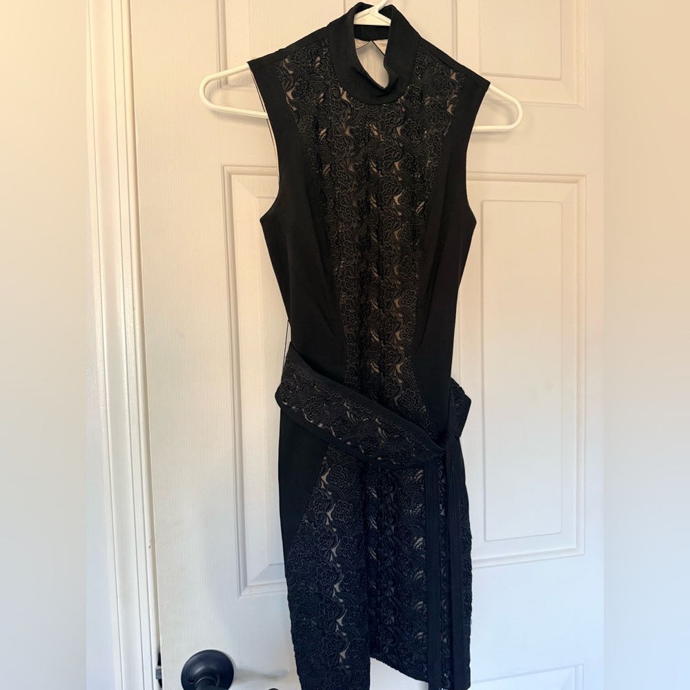 Max & Cleo Black Lace Mini Dress